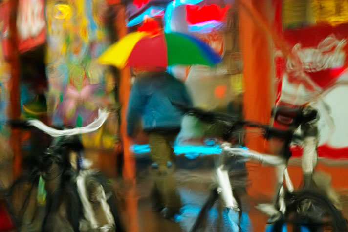 bikes in the rain