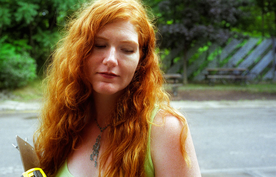 melinda, trying to look beaten down by the misery of the world