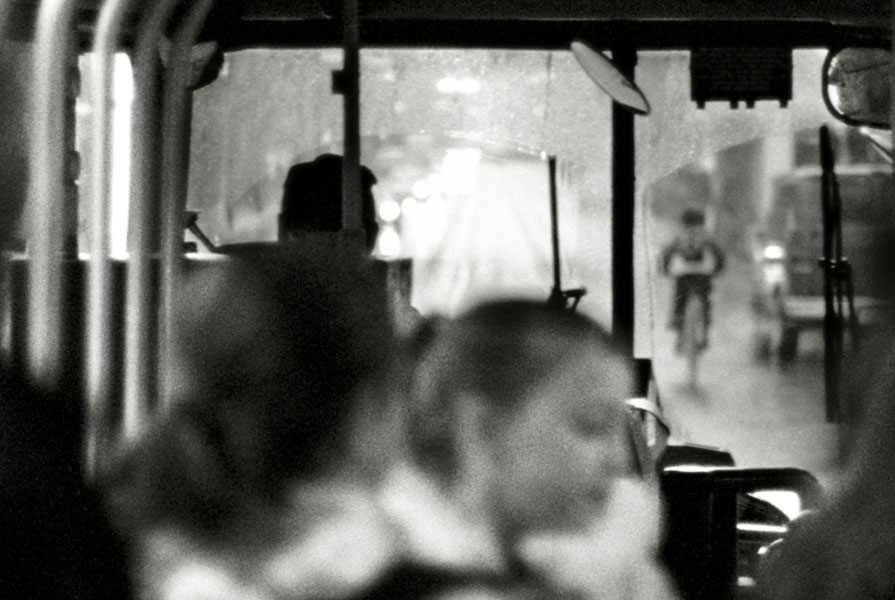 bus, rain