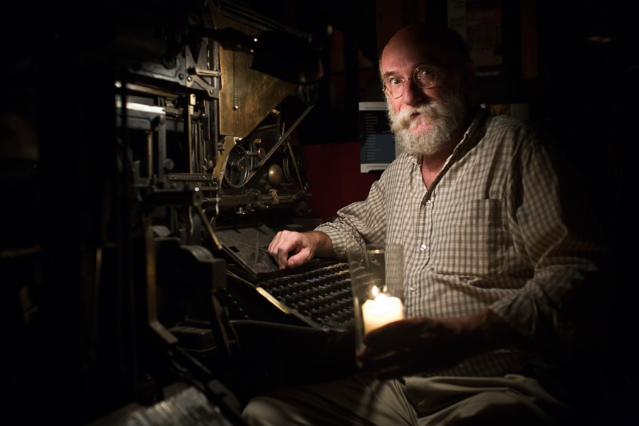 stan bevington and the old heidelberg lino machine, waysgoose